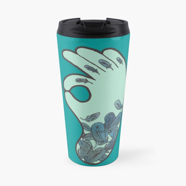 Blue Feather Tattoo Travel Mug