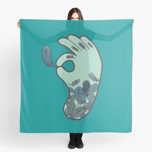 Blue Feather Tattoo Scarf