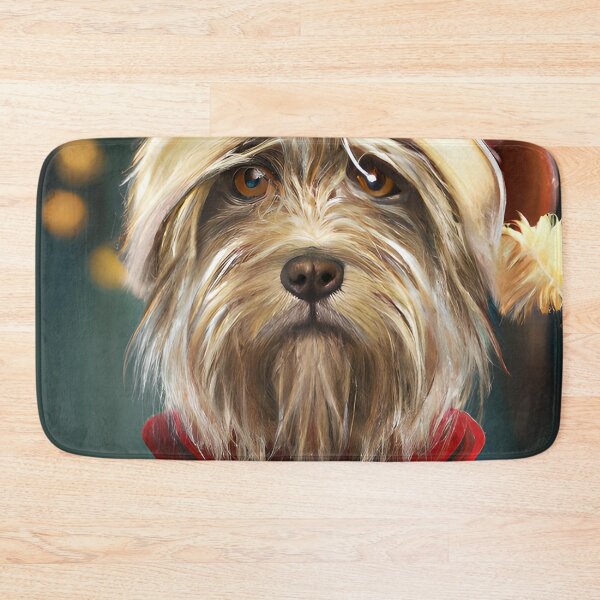 Item preview, Christmas Glen of Imaal Terrier Wearing A Santa Hat designed and sold by ZenEverAI.