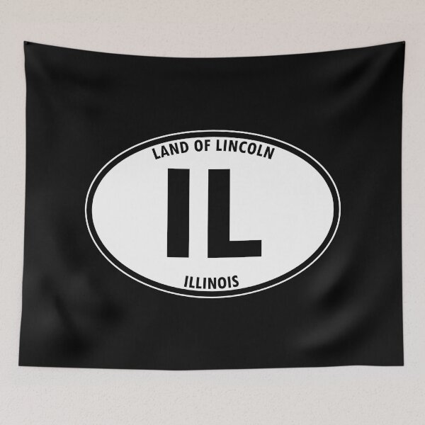 Item preview, Illinois, IL, Springfield, Land of Lincoln - State Abbreviation and Motto Oval Travel Bumper Sticker for your Car or Luggage.  designed and sold by BBTravels.