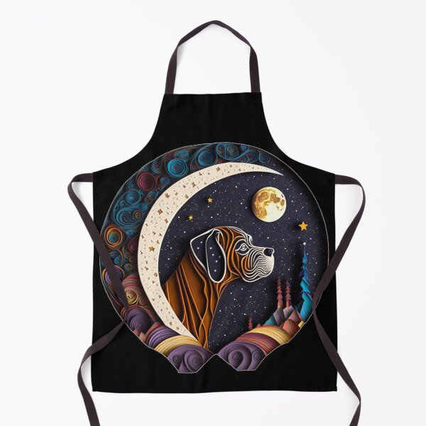 Item preview, Boxer Dog Portrait in Space Crescent Moon Stars Cute Art Digital Painting designed and sold by Lovedogz4life.