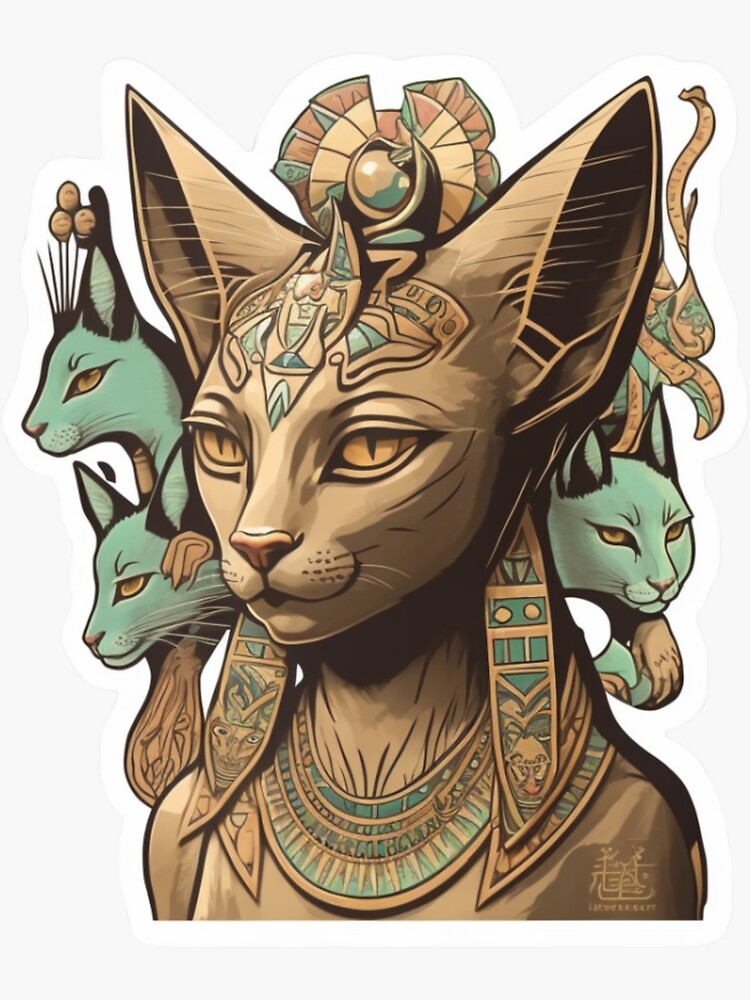 "Egyptian Cat Sphynx God Goddess" Sticker for Sale by ItisWhatitis