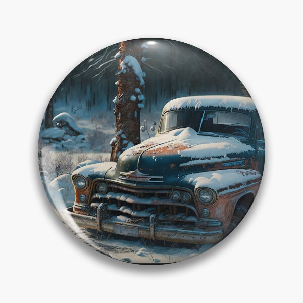 Item preview, Winter Pickup Truck #14, a perfect gift for all American Hot Rod fans designed and sold by RodZnRoll.