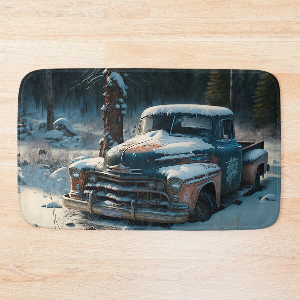 Item preview, Winter Pickup Truck #14, a perfect gift for all American Hot Rod fans designed and sold by RodZnRoll.