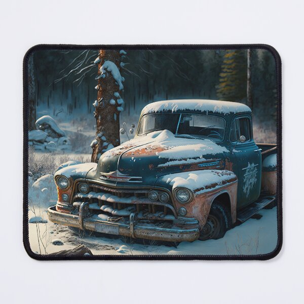Item preview, Winter Pickup Truck #14, a perfect gift for all American Hot Rod fans designed and sold by RodZnRoll.