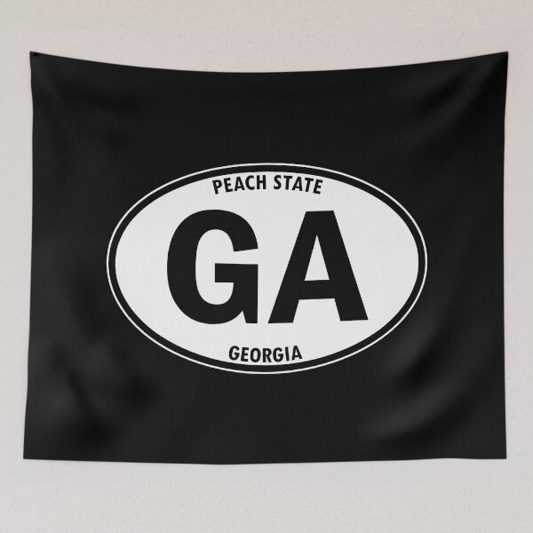 Item preview, Georgia, GA, Atlanta, Peach State - State Abbreviation and Motto Oval Travel Bumper Sticker for your Car or Luggage.  designed and sold by BBTravels.