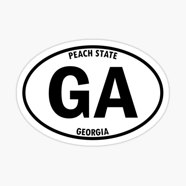 GA, Atlanta, Peach State State Abbreviation and Motto Oval
