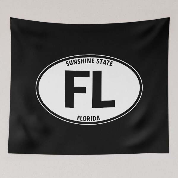 Item preview, Florida, FL, Tallahassee, Sunshine State - State Abbreviation and Motto Oval Travel Bumper Sticker for your Car or Luggage.  designed and sold by BBTravels.