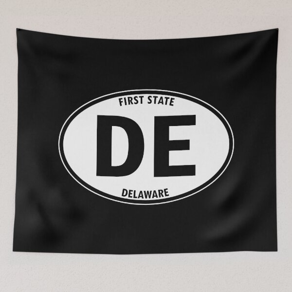 Item preview, Delaware, DE, Dover, First State - State Abbreviation and Motto Oval Travel Bumper Sticker for your Car or Luggage.  designed and sold by BBTravels.
