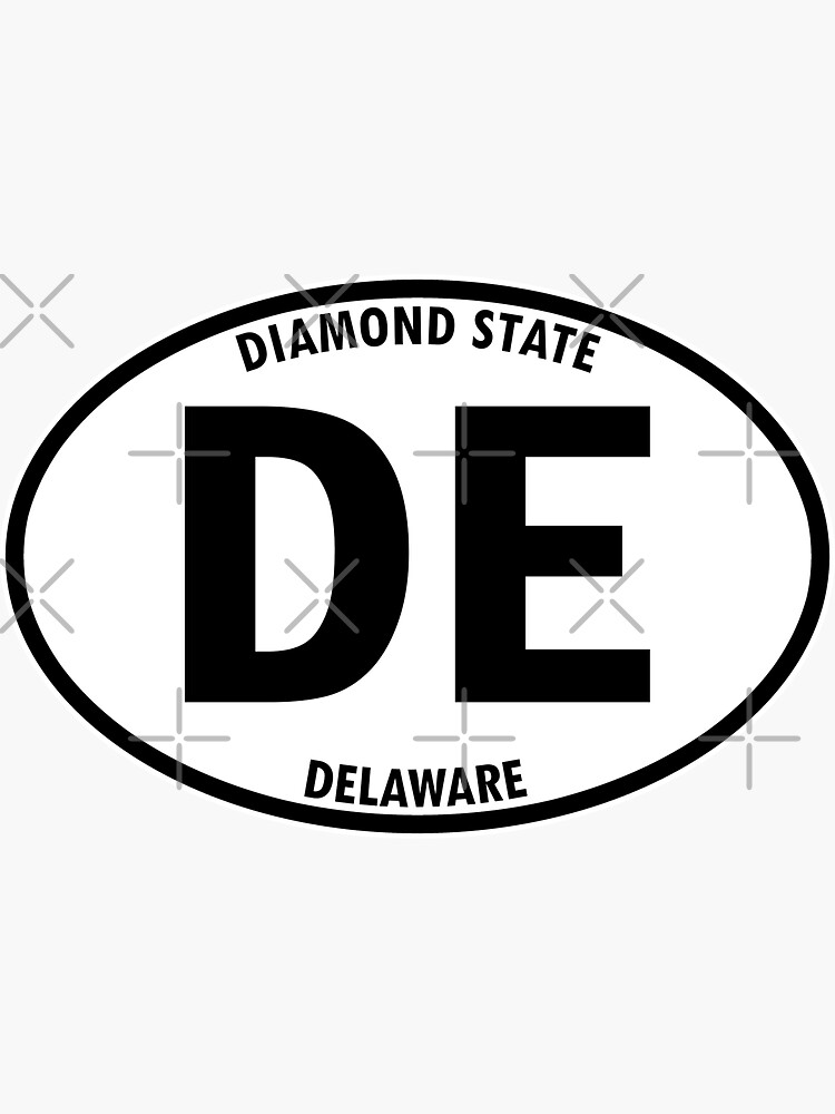 Delaware, DE, Dover, Diamond State - State Abbreviation and Motto Oval  Travel Bumper Sticker for your Car or Luggage.  Sticker for Sale by  BBTravels