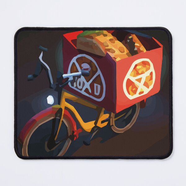 Item preview, Pizza delivery bike illustration designed and sold by KartoffelKiwi.