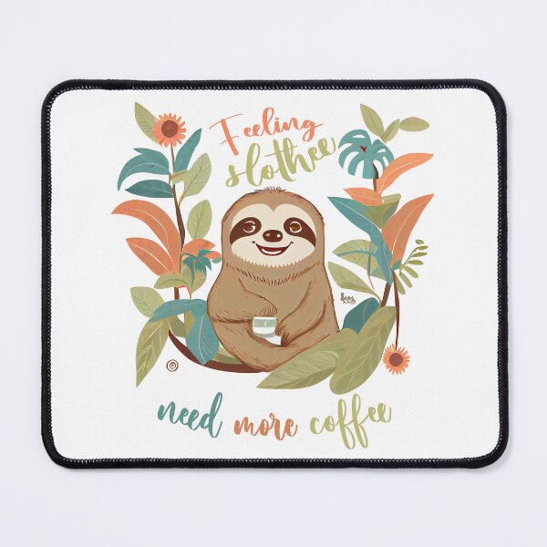 Item preview, Happy sloth enjoys cup of coffee designed and sold by MrBeerholder.