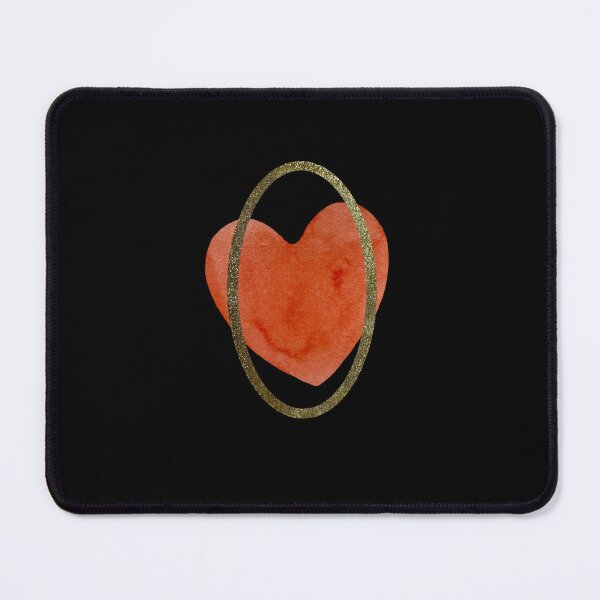 Item preview, Heart red frame oval gold collage watercolor black designed and sold by Yana Mustafina | Boho Soulful Designs.