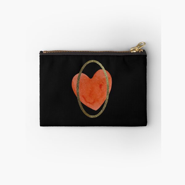 Item preview, Heart red frame oval gold collage watercolor black designed and sold by Yana Mustafina | Boho Soulful Designs.