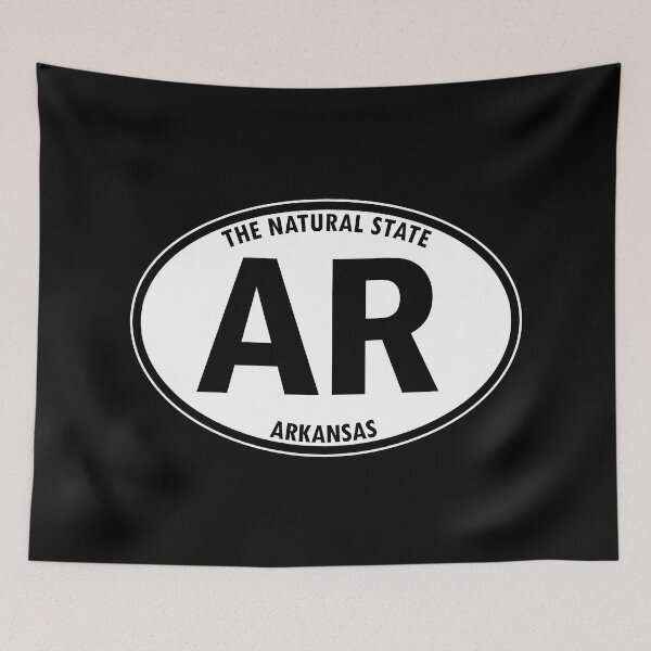 Item preview, Arkansas, AR, Little Rock, The Natural State - State Abbreviation and Motto Oval Travel Bumper Sticker for your Car or Luggage.  designed and sold by BBTravels.