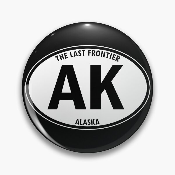 Item preview, Alaska, AK, Juneau, The Last Frontier - State Abbreviation and Motto Oval Travel Bumper Sticker for your Car or Luggage. designed and sold by BBTravels.