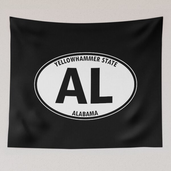 Item preview, Alabama, AL, Montgomery, Yellowhammer State - State Abbreviation and Motto Oval Travel Bumper Sticker for your Car or Luggage.  designed and sold by BBTravels.