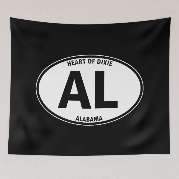 Item preview, Alabama, AL, Montgomery, Heart of Dixie - State Abbreviation and Motto Oval Travel Bumper Sticker for your Car or Luggage.  designed and sold by BBTravels.