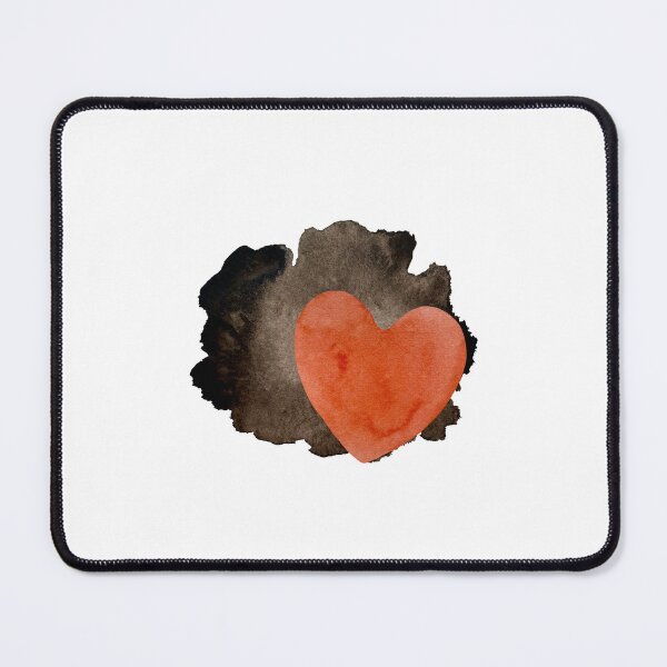 Artikelvorschau, Heart red blot black blotch a watercolor entworfen und verkauft von Yana Mustafina | Boho Soulful Designs.