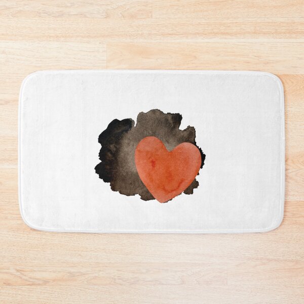 Item preview, Heart red blot black blotch a watercolor designed and sold by Yana Mustafina | Boho Soulful Designs.