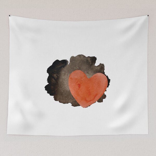 Artikelvorschau, Heart red blot black blotch a watercolor entworfen und verkauft von Yana Mustafina | Boho Soulful Designs.