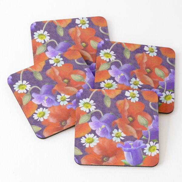 Item preview,  Beautiful Poppies, Daisies and  Bellflowers Pattern Design designed and sold by Tina Veenstra.
