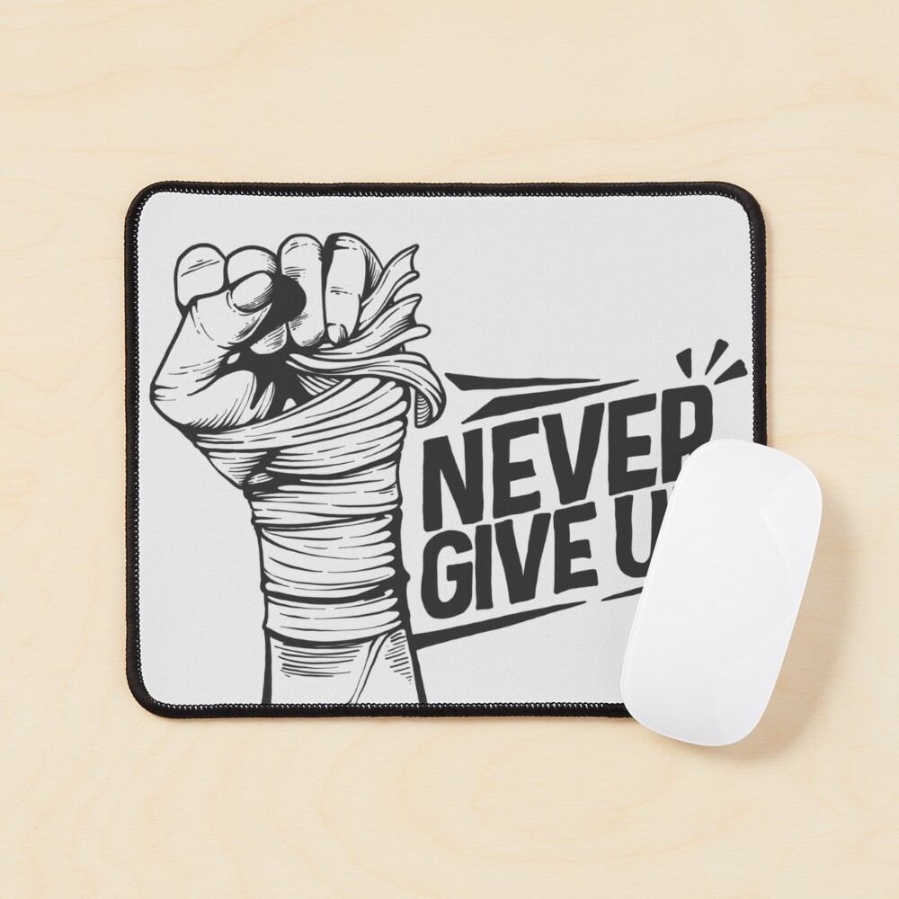 Monochrome hand-drawn typography poster - Never give up Stock Vector Image  & Art - Alamy