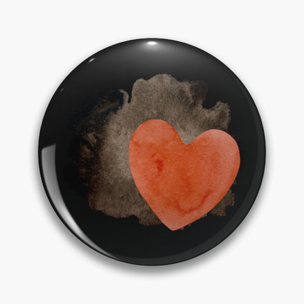 Artikelvorschau, Heart red blot black blotch a watercolor black entworfen und verkauft von Yana Mustafina | Boho Soulful Designs.