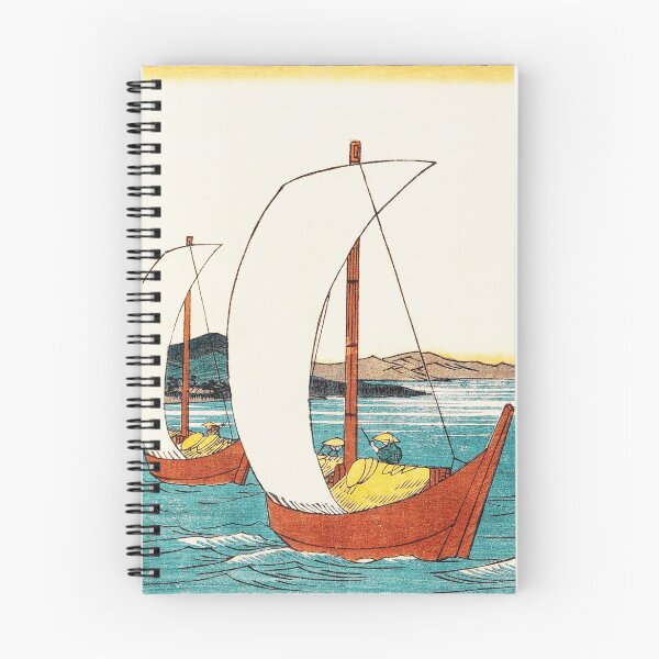 Aperçu de l'œuvre Bateaux Ukiyo-e naviguant vers les montagnes créée et vendue par Dareshift.