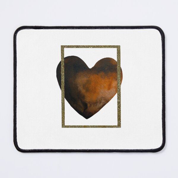 Item preview, Heart brown frame gold collage a watercolor designed and sold by Yana Mustafina | Boho Soulful Designs.