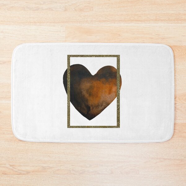 Item preview, Heart brown frame gold collage a watercolor designed and sold by Yana Mustafina | Boho Soulful Designs.