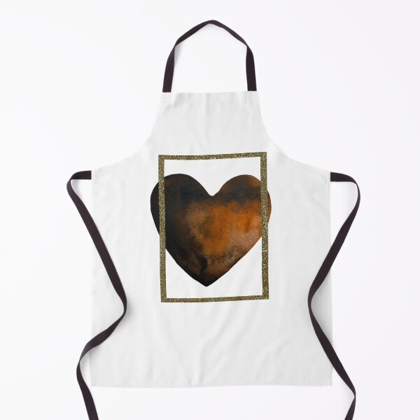 Item preview, Heart brown frame gold collage a watercolor designed and sold by Yana Mustafina | Boho Soulful Designs.