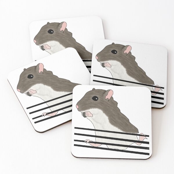 Item preview, Cute brown gerbil eating sunflower seeds  designed and sold by Becky-Marie.
