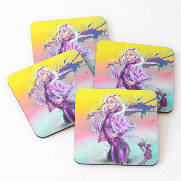 Item preview, Cyberpunk Samurai Girl - Purple - Holographic Style designed and sold by SubQtaneousArt.