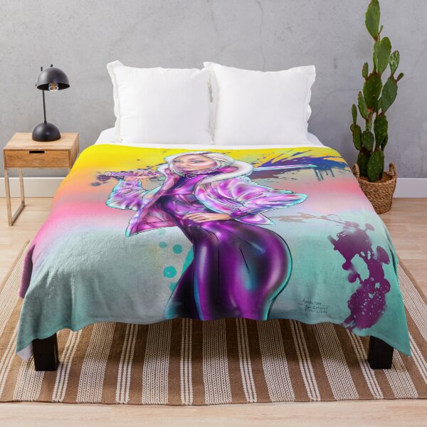 Item preview, Cyberpunk Samurai Girl - Purple - Holographic Style designed and sold by SubQtaneousArt.