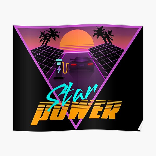 "Star Power" solar powered EV graphic Poster