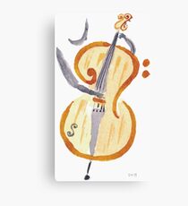 Double bass player clef Canvas Print