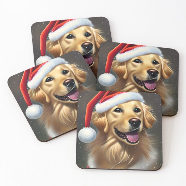 Item preview, Christmas Golden Retriever Wearing A Santa Hat designed and sold by ZenEverAI.