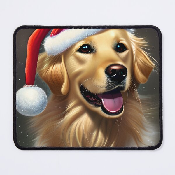 Item preview, Christmas Golden Retriever Wearing A Santa Hat designed and sold by ZenEverAI.