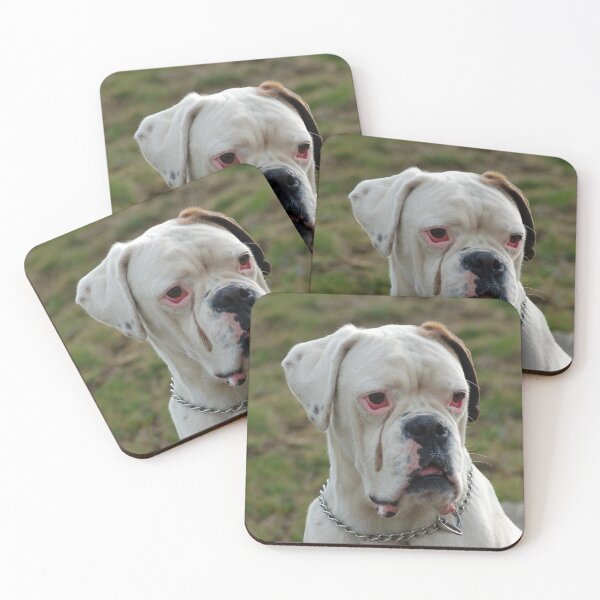 Item preview, Boxer Dog Puppy Curious, White Boxer Dog designed and sold by DesignVertex.