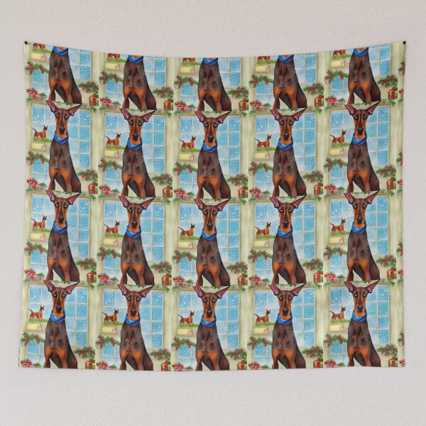 Item preview, Doberman Pinscher Dog Christmas Celebration 3 designed and sold by AnadAA.