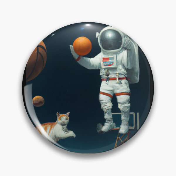Item preview, Astronaut Playing Basketball in Space with Cat designed and sold by ColorSpot.