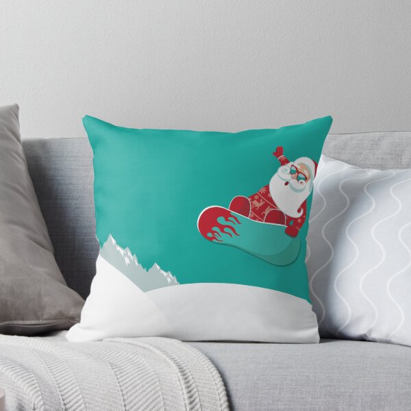 Item preview, Cartoon Santa Claus snowboarding in the mountains designed and sold by La Cartoonista.