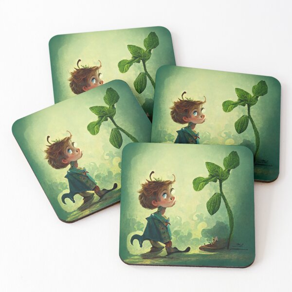 Item preview, Somewhat abstract image of Jack and a small Beanstalk designed and sold by liana campbell.