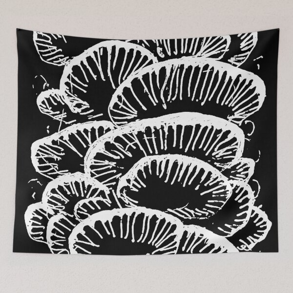 Item preview, Mushrooms Black & White designed and sold by fuschiaworks.