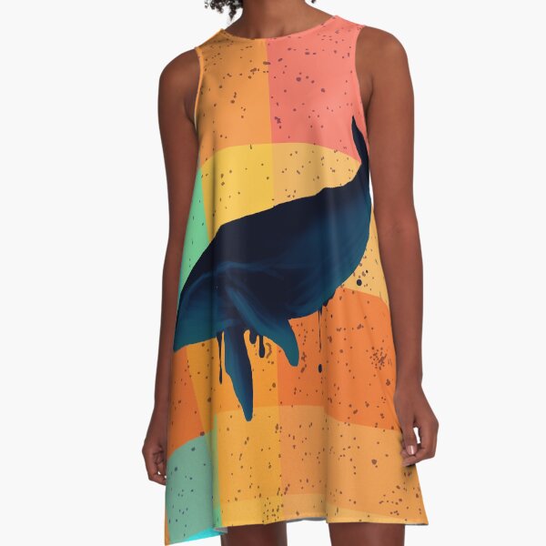 Whale Patchwork A-Line Dress