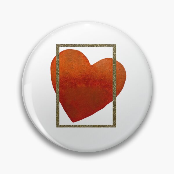 Item preview, Heart red frame gold rectangular a watercolor designed and sold by Yana Mustafina | Boho Soulful Designs.
