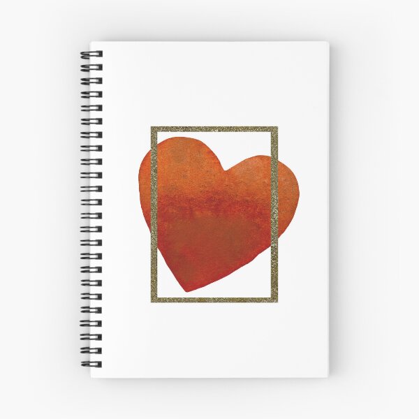 Item preview, Heart red frame gold rectangular a watercolor designed and sold by Yana Mustafina | Boho Soulful Designs.