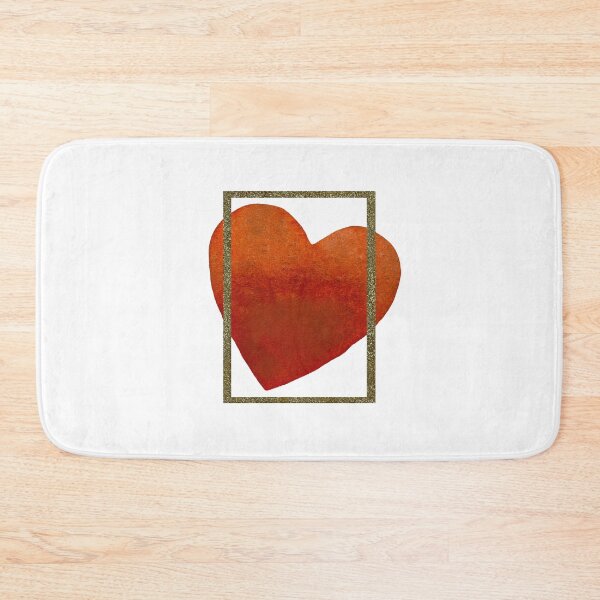 Item preview, Heart red frame gold rectangular a watercolor designed and sold by Yana Mustafina | Boho Soulful Designs.