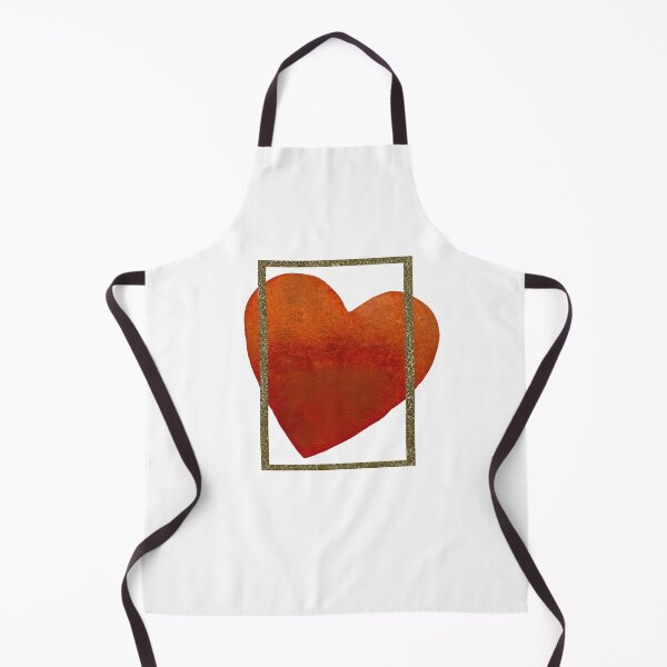 Item preview, Heart red frame gold rectangular a watercolor designed and sold by Yana Mustafina | Boho Soulful Designs.